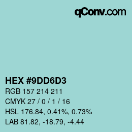 Color code: HEX #9DD6D3 | qconv.com