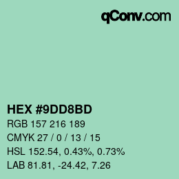 Código de color: HEX #9DD8BD | qconv.com