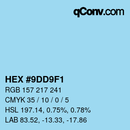 カラーコード: HEX #9DD9F1 | qconv.com