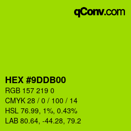颜色代码: HEX #9DDB00 | qconv.com