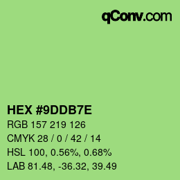 カラーコード: HEX #9DDB7E | qconv.com