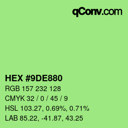 Código de color: HEX #9DE880 | qconv.com