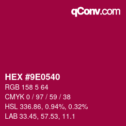 颜色代码: HEX #9E0540 | qconv.com