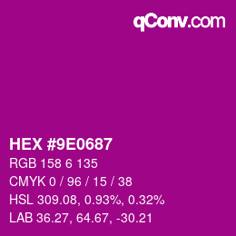 Color code: HEX #9E0687 | qconv.com