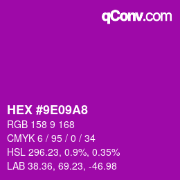 Color code: HEX #9E09A8 | qconv.com