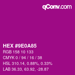 Color code: HEX #9E0A85 | qconv.com