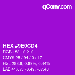 Color code: HEX #9E0CD4 | qconv.com