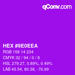 カラーコード: HEX #9E0EEA | qconv.com