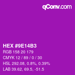 Color code: HEX #9E14B3 | qconv.com