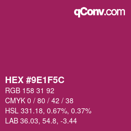 Color code: HEX #9E1F5C | qconv.com