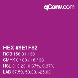 Color code: HEX #9E1F82 | qconv.com