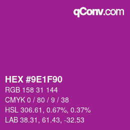 Color code: HEX #9E1F90 | qconv.com