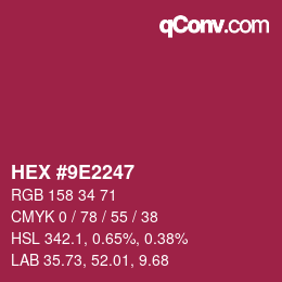 Color code: HEX #9E2247 | qconv.com