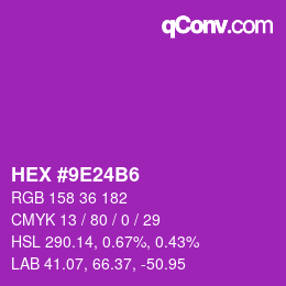 カラーコード: HEX #9E24B6 | qconv.com