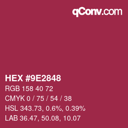 Color code: HEX #9E2848 | qconv.com