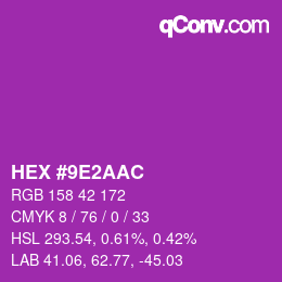 Color code: HEX #9E2AAC | qconv.com