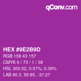 颜色代码: HEX #9E2B9D | qconv.com