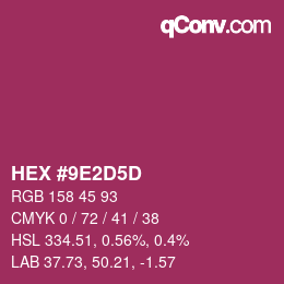 Color code: HEX #9E2D5D | qconv.com