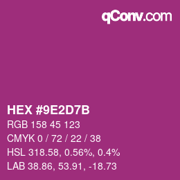 Color code: HEX #9E2D7B | qconv.com