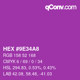 颜色代码: HEX #9E34A8 | qconv.com
