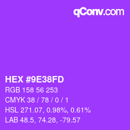 Color code: HEX #9E38FD | qconv.com