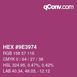 Código de color: HEX #9E3974 | qconv.com