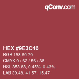 Farbcode: HEX #9E3C46 | qconv.com