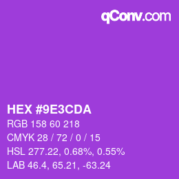Color code: HEX #9E3CDA | qconv.com