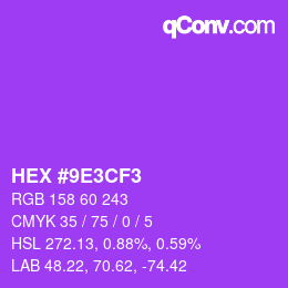 Color code: HEX #9E3CF3 | qconv.com