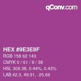 Color code: HEX #9E3E8F | qconv.com