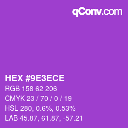 Color code: HEX #9E3ECE | qconv.com