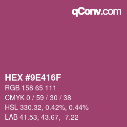 Color code: HEX #9E416F | qconv.com
