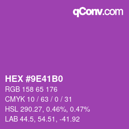 カラーコード: HEX #9E41B0 | qconv.com