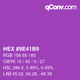 カラーコード: HEX #9E41B9 | qconv.com