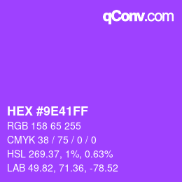 Color code: HEX #9E41FF | qconv.com