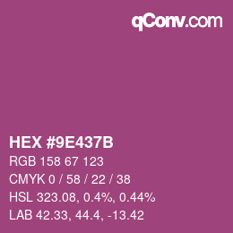 Color code: HEX #9E437B | qconv.com