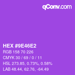 颜色代码: HEX #9E46E2 | qconv.com