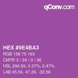 颜色代码: HEX #9E4BA3 | qconv.com