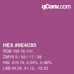 Color code: HEX #9E4C83 | qconv.com