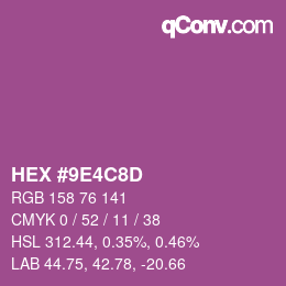 Color code: HEX #9E4C8D | qconv.com