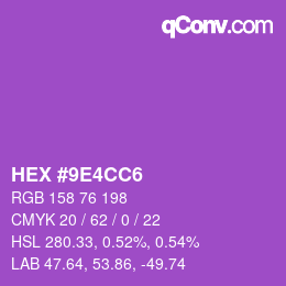 Color code: HEX #9E4CC6 | qconv.com