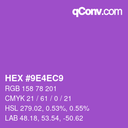 Color code: HEX #9E4EC9 | qconv.com