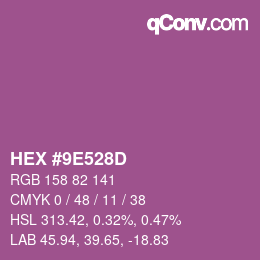 Color code: HEX #9E528D | qconv.com