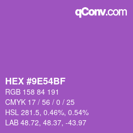 Color code: HEX #9E54BF | qconv.com
