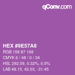 颜色代码: HEX #9E57A8 | qconv.com