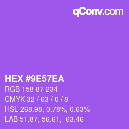 Color code: HEX #9E57EA | qconv.com