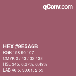 Color code: HEX #9E5A6B | qconv.com