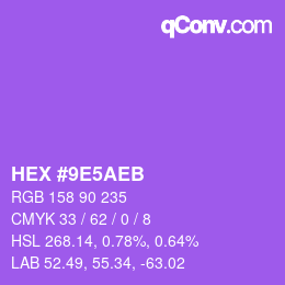 カラーコード: HEX #9E5AEB | qconv.com