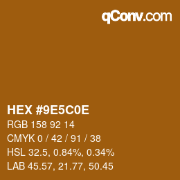 Color code: HEX #9E5C0E | qconv.com