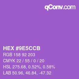カラーコード: HEX #9E5CCB | qconv.com